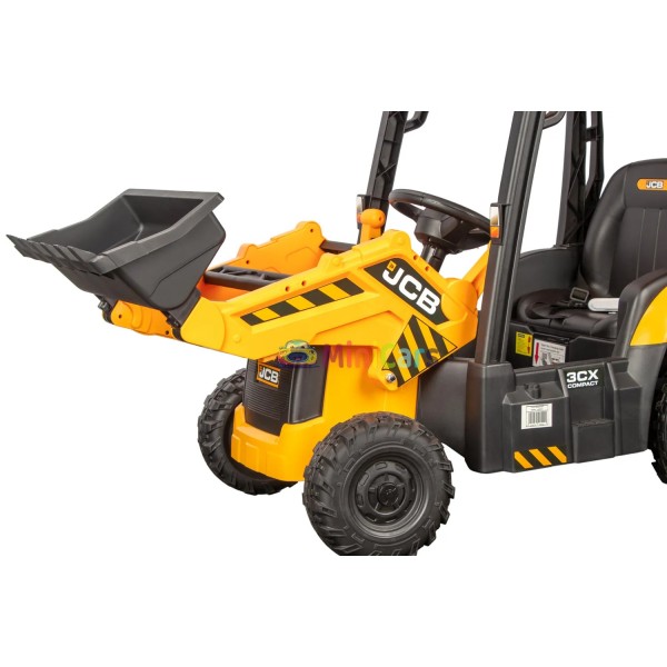 Pelleteuse électrique enfant JCB 4 en 1 2x30W télécommande | Minicars.fr