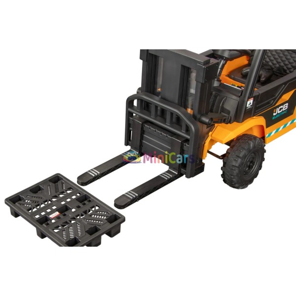 Elektrischer Gabelstapler JCB Forklift 2x30W 10kg für Kinder | Minicars.fr