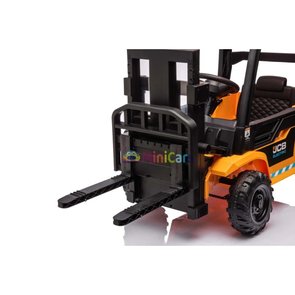 Carretilla elevadora eléctrica niño JCB Forklift 2x30W 10kg | Minicars.es