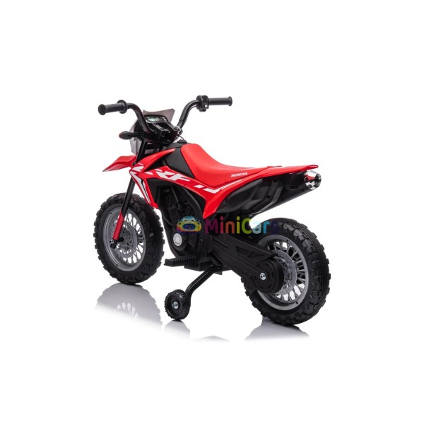 Moto eléctrica Honda CRF300L 6V con ruedas estabilizadoras 3-6 años
