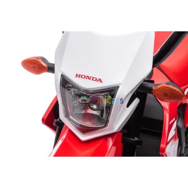 Moto eléctrica Honda CRF300L 6V con ruedas estabilizadoras 3-6 años