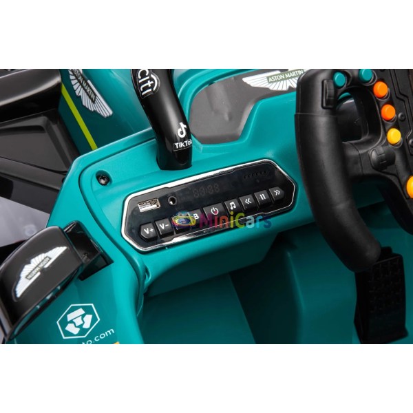 Aston Martin Aramco F1 Elektroauto Kinder 2x55W | Minicars.fr