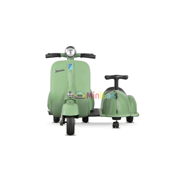 Kinder Vespa 6V mit Seitenwagen & Motorbremse 30W | Minicars.fr