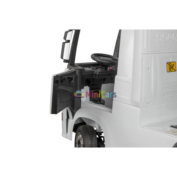 Elektro Scania Kind LKW 12V 4x4 4x35W mit Lederoptik | Minicars.fr