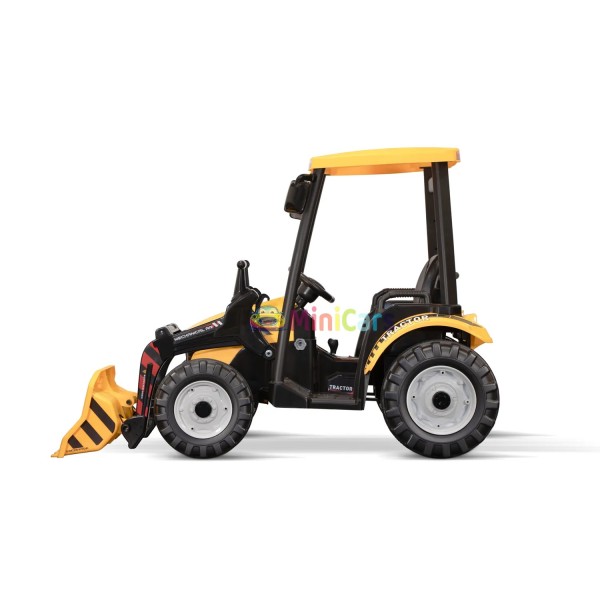 Elektro Traktor Kinder 12V mit Bagger und Anhänger | Minicars.fr