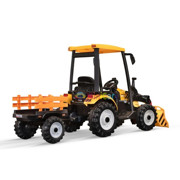 Tractor Eléctrico Niño 12V con Pala y Remolque 2x120W | Minicars.fr