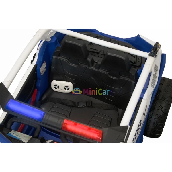 Kinder Elektro Buggy Polizei 2-Sitzer 2x200W mit LED Blaulicht