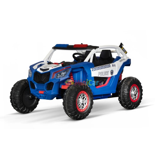 Kinder Elektro Buggy Polizei 2-Sitzer 2x200W mit LED Blaulicht