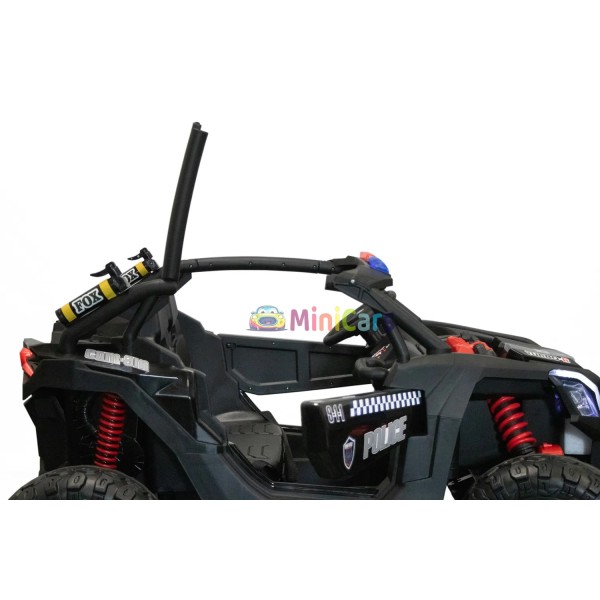 Kinder Elektro Buggy Polizei 2-Sitzer 2x45W mit LED | Minicars.fr
