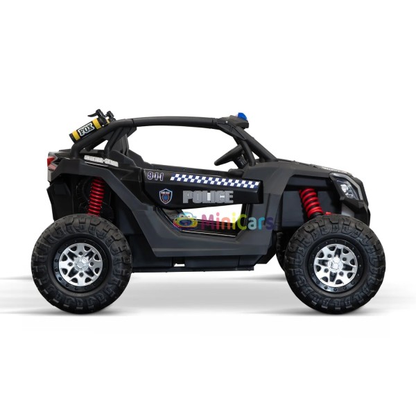 Kinder Elektro Buggy Polizei 2-Sitzer 2x45W mit LED | Minicars.fr