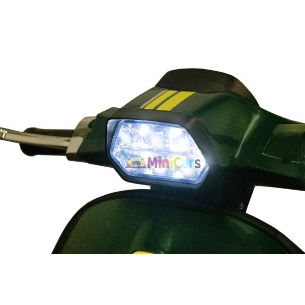 Elektrische Vespa Kinderscooter 6V 1x25W met Stabilisatoren | Minicars.fr