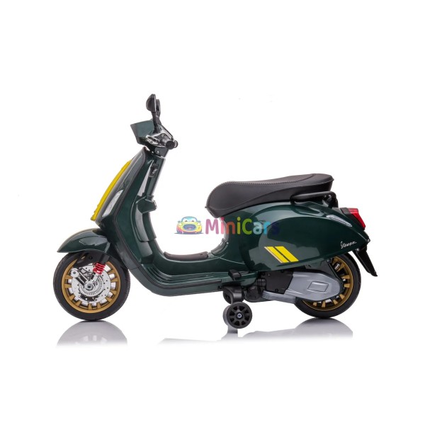 Elektrische Vespa Kinderscooter 6V 1x25W met Stabilisatoren | Minicars.fr