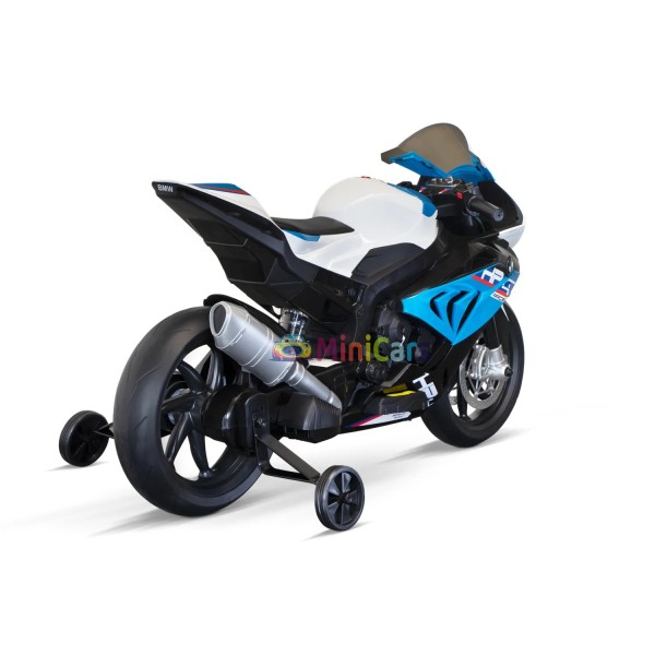 Elektrische kindermotor BMW HP4 12V 2x35W met afneembare stabilisatoren