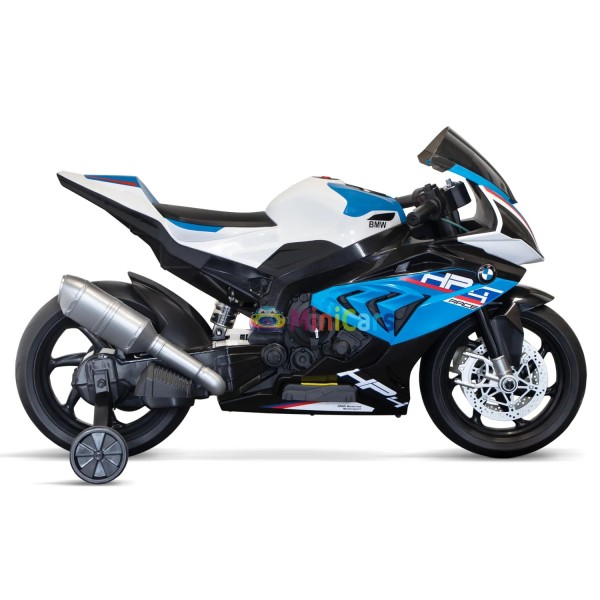 Elektrische kindermotor BMW HP4 12V 2x35W met afneembare stabilisatoren