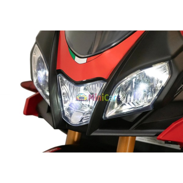 Moto Aprilia Tuono V4 12V 2x20W LED Enfant | Minicars.fr