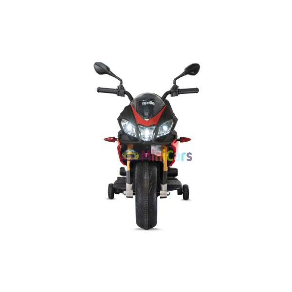 Aprilia Tuono V4 12V 2x20W LED Elektro Motorrad Kinder | Minicars.fr