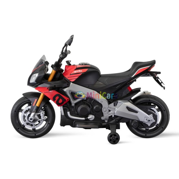 Aprilia Tuono V4 12V 2x20W LED Elektro Motorrad Kinder | Minicars.fr